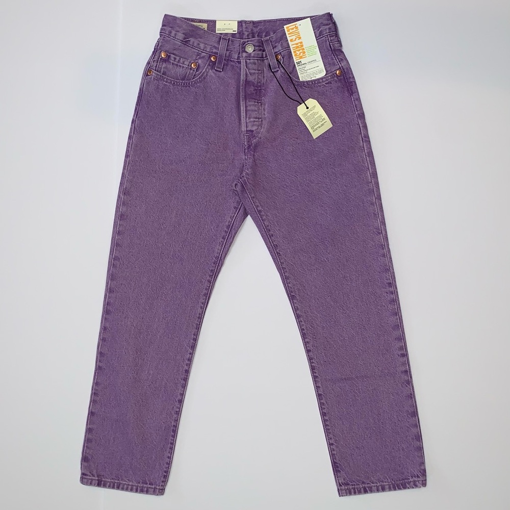 Levi's Fresh 501 Original Women’s Cropped Lavender Denim Jeans-Size 25 x 26 New